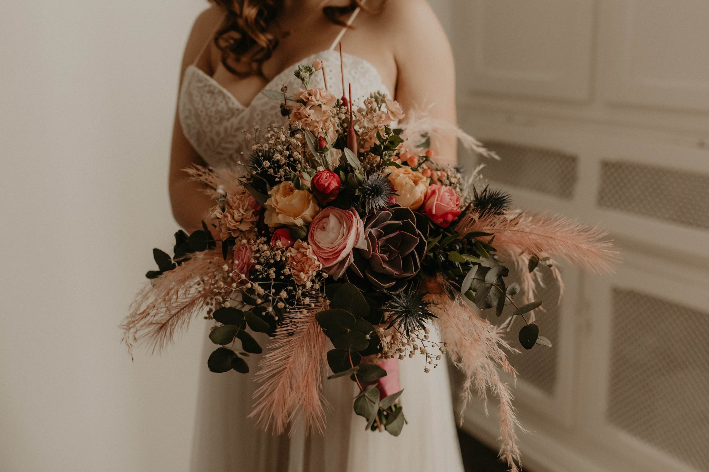 Braut mit Blumenstrauß Hochzeit Rheine